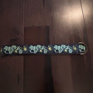 Woman’s Floral Patterned ribbon Belt with D-Ring Buckle